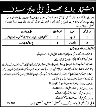 Jobs in Livestock Department Lahore